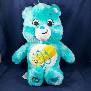 Wish Bear Care Bears Plush Toy 16" Turquoise & White Soft Stuffed Animal